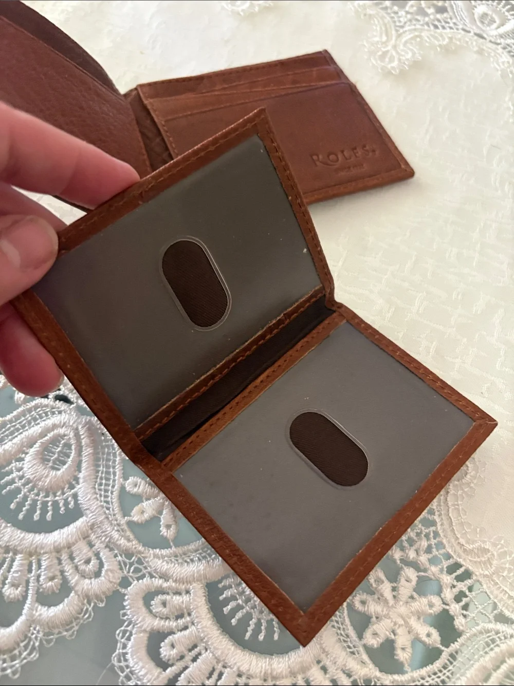 Rolfs VTG Royal    Tan Leather Wallet  set new